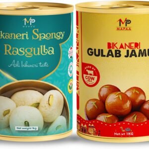 MAPAA Bikaneri Premium Spongy Rasgulla & Bikaneri Premium Gulab Jamun Combo Ready to Eat Sweet 2 KG Pack