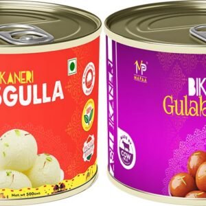 MAPAA Bikaneri Premium Spongy Rasgulla & Bikaneri Desi Ghee Gulab Jamun Combo Ready to Eat Sweet 1 KG Pack